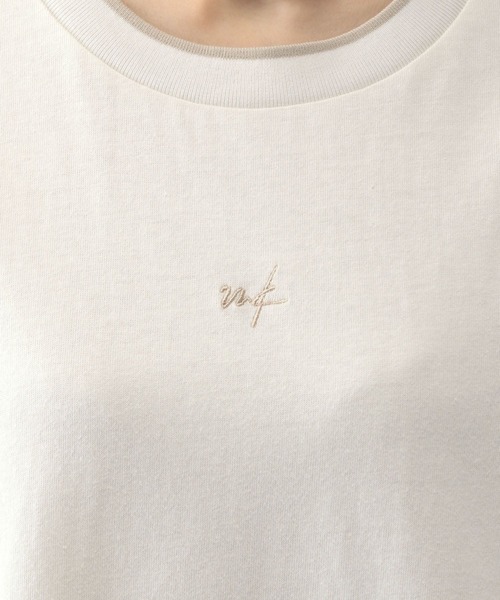 GLOBAL WORK(グローバルワーク)の「配色リブT半袖/587723(Tシャツ/カットソー・レディース・アイボリー/ブルー系その他2/グレイッシュベージュ・LARGE/MEDIUM)」の6枚目の写真