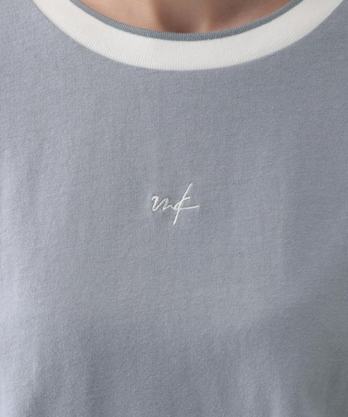 GLOBAL WORK(グローバルワーク)の「配色リブT半袖/587723(Tシャツ/カットソー・レディース・アイボリー/ブルー系その他2/グレイッシュベージュ・LARGE/MEDIUM)」の8枚目の写真