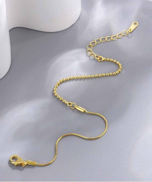 ALWAYS GOOD TIME（オルウェイズグッドタイム）の「【925シルバー刻印入り】金属アレルギー対応 デザインチェーンブレスレット（ブレスレット・レディース・ゴールド/シルバー・ONE SIZE）」の5枚目の写真