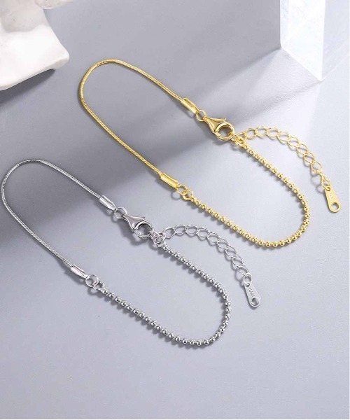ALWAYS GOOD TIME（オルウェイズグッドタイム）の「【925シルバー刻印入り】金属アレルギー対応 デザインチェーンブレスレット（ブレスレット・レディース・ゴールド/シルバー・ONE SIZE）」の4枚目の写真
