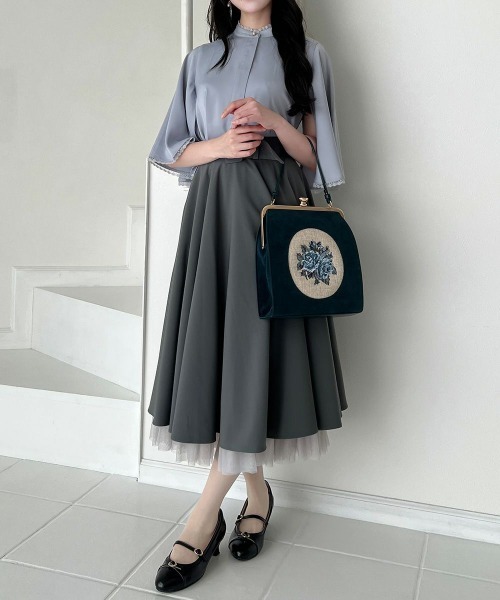 an another angelus（アンアナザーアンジェラス）の「レース使いケープスリーブブラウス（シャツ/ブラウス・レディース・オフホワイト/ブルーグレー・FREE）」の11枚目の写真