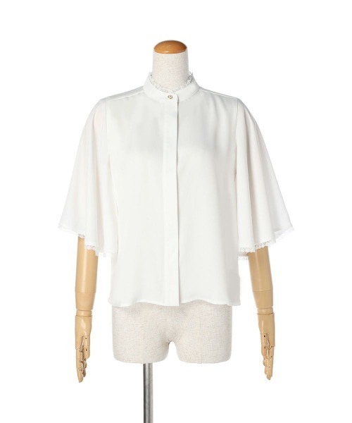 an another angelus（アンアナザーアンジェラス）の「レース使いケープスリーブブラウス（シャツ/ブラウス・レディース・オフホワイト/ブルーグレー・FREE）」の15枚目の写真