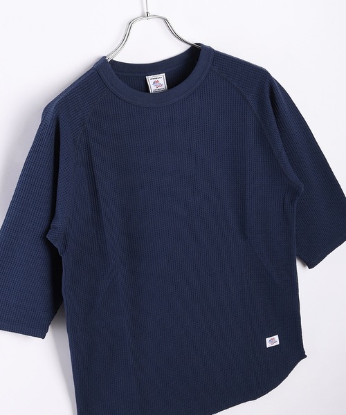 JEMORGAN(ジェーイーモーガン)の「JEMORGAN / ジェーイーモーガン ワッフル生地 7分袖ラグランT(Tシャツ/カットソー・メンズ・カーキ/サックスブルー/ブラック/杢グレー/ナチュラル/ネイビー/ホワイト・L/XL/M)」の6枚目の写真