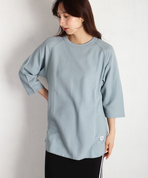 JEMORGAN(ジェーイーモーガン)の「JEMORGAN / ジェーイーモーガン ワッフル生地 7分袖ラグランT(Tシャツ/カットソー・メンズ・カーキ/サックスブルー/ブラック/杢グレー/ナチュラル/ネイビー/ホワイト・L/XL/M)」の7枚目の写真