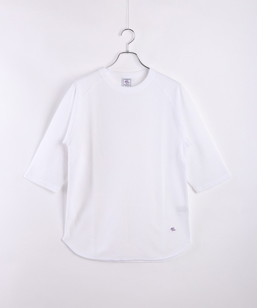 JEMORGAN(ジェーイーモーガン)の「JEMORGAN / ジェーイーモーガン ワッフル生地 7分袖ラグランT(Tシャツ/カットソー・メンズ・カーキ/サックスブルー/ブラック/杢グレー/ナチュラル/ネイビー/ホワイト・L/XL/M)」の8枚目の写真