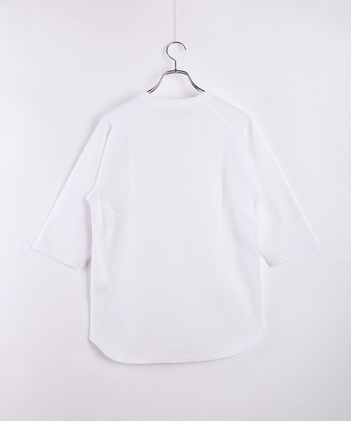 JEMORGAN(ジェーイーモーガン)の「JEMORGAN / ジェーイーモーガン ワッフル生地 7分袖ラグランT(Tシャツ/カットソー・メンズ・カーキ/サックスブルー/ブラック/杢グレー/ナチュラル/ネイビー/ホワイト・L/XL/M)」の9枚目の写真
