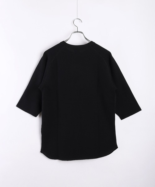 JEMORGAN(ジェーイーモーガン)の「JEMORGAN / ジェーイーモーガン ワッフル生地 7分袖ラグランT(Tシャツ/カットソー・メンズ・カーキ/サックスブルー/ブラック/杢グレー/ナチュラル/ネイビー/ホワイト・L/XL/M)」の12枚目の写真