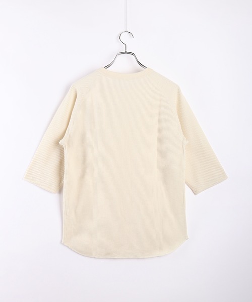 JEMORGAN(ジェーイーモーガン)の「JEMORGAN / ジェーイーモーガン ワッフル生地 7分袖ラグランT(Tシャツ/カットソー・メンズ・カーキ/サックスブルー/ブラック/杢グレー/ナチュラル/ネイビー/ホワイト・L/XL/M)」の18枚目の写真