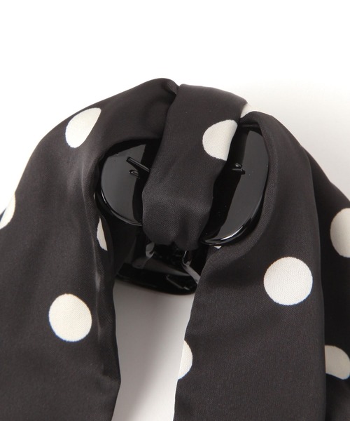 LOWRYS FARM（ローリーズファーム）の「ドットリボンバンス  588513（バレッタ/ヘアクリップ・レディース・アイボリー/ブラック・FREE）」の8枚目の写真