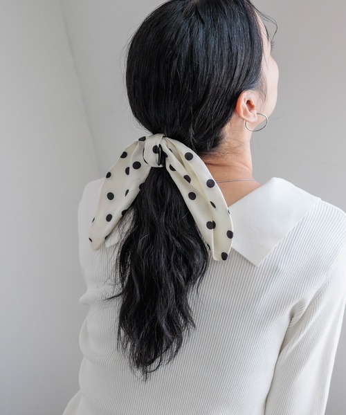 LOWRYS FARM（ローリーズファーム）の「ドットリボンバンス  588513（バレッタ/ヘアクリップ・レディース・アイボリー/ブラック・FREE）」の13枚目の写真