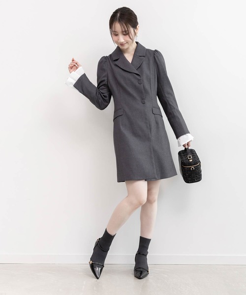 RANDA(ランダ)の「ジャケットミニワンピース(ワンピース・レディース・ブラウン/グレー/ブラック・1/0)」の2枚目の写真