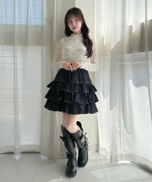 an another angelus（アンアナザーアンジェラス）の「ローズレース長袖トップス（Tシャツ/カットソー・レディース・オフホワイト/アイボリー・FREE）」の16枚目の写真