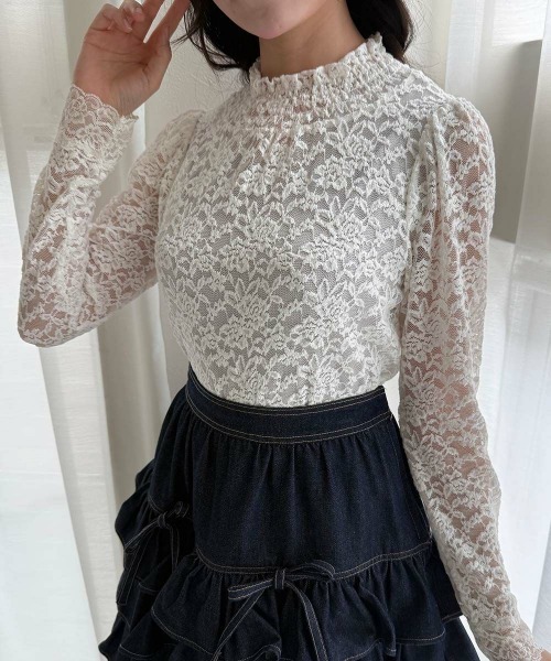 an another angelus（アンアナザーアンジェラス）の「ローズレース長袖トップス（Tシャツ/カットソー・レディース・オフホワイト/アイボリー・FREE）」の17枚目の写真