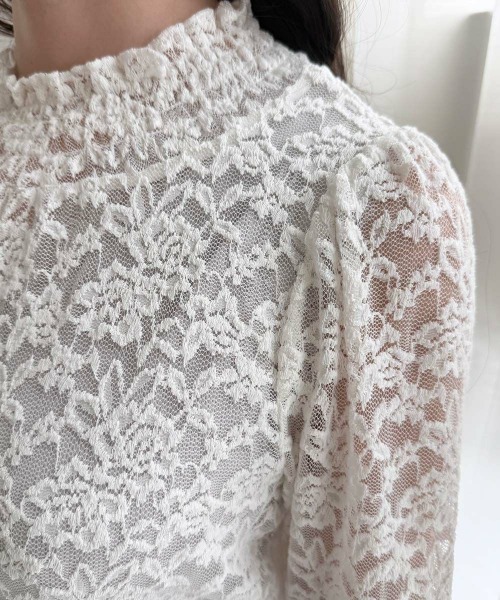 an another angelus（アンアナザーアンジェラス）の「ローズレース長袖トップス（Tシャツ/カットソー・レディース・オフホワイト/アイボリー・FREE）」の18枚目の写真