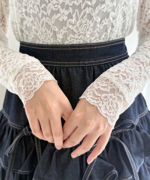 an another angelus（アンアナザーアンジェラス）の「ローズレース長袖トップス（Tシャツ/カットソー・レディース・オフホワイト/アイボリー・FREE）」の19枚目の写真