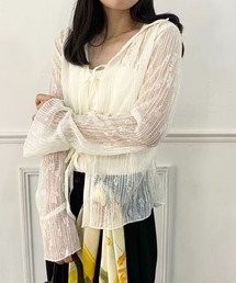 mebole（メボレ）の「レースアップシアーカーディガン（カーディガン/ボレロ）」