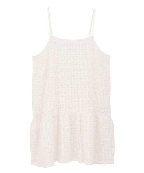 Green　Parks（グリーンパークス）の「レースキャミチュニック（キャミソール・レディース・ホワイト・FREE）」の4枚目の写真
