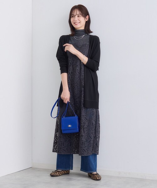 INDIVI（インディヴィ）の「【洗える】着流しロングカーディガン（カーディガン/ボレロ・レディース・ライトグレー/ブラック・05/19/13/15 /34/38）」の6枚目の写真