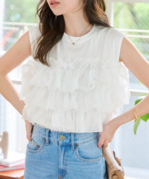 KOBE LETTUCE | マルチウェイフリルビスチェドッキングTシャツ(Tシャツ/カットソー)