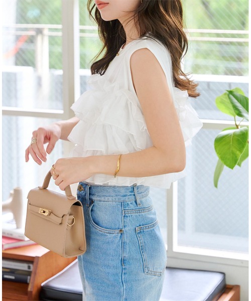 KOBE LETTUCE（コウベレタス）の「マルチウェイフリルビスチェドッキングTシャツ（Tシャツ/カットソー・レディース・オフホワイト/ブラック・M）」の12枚目の写真