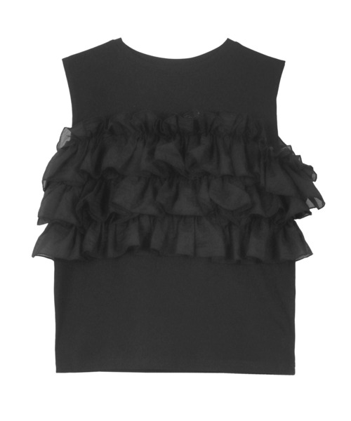 KOBE LETTUCE（コウベレタス）の「マルチウェイフリルビスチェドッキングTシャツ（Tシャツ/カットソー・レディース・オフホワイト/ブラック・M）」の3枚目の写真