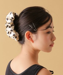 tiny tiny（ティニーティニー）の「ドット柄フリルバンスクリップ[tiny tiny(ティニーティニー)]（バレッタ/ヘアクリップ）」