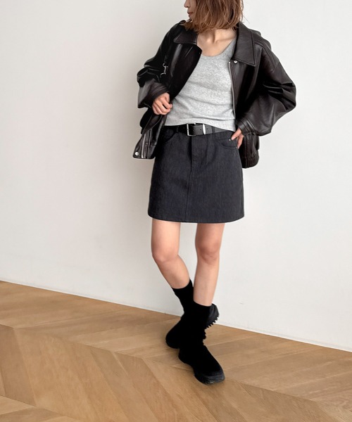 CANAL JEAN（キャナルジーン）の「diggity　ツイルミニスカート（スカート・レディース・ブラック・SMALL/MEDIUM）」の4枚目の写真