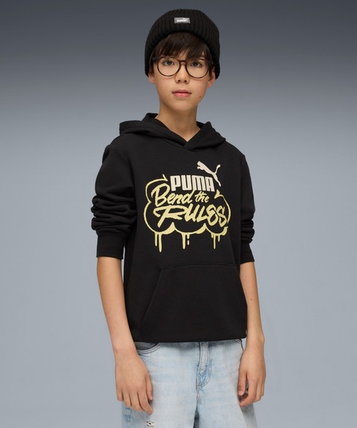 PUMA(プーマ)の「PUMA プーマ ボーイズ ミッド90S フーディ 120-160cm(パーカー・キッズ・ブラック/サックスブルー/ダークベージュ・160/120/130/140/150)」の1枚目の写真