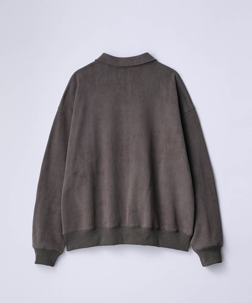 SLICK(スリック)の「【SLICK/スリック】Used Print Fleece Half Zip Polo/ユーズドプリントハーフジップポロ(ポロシャツ・メンズ・ブラック/ブラウン・3/2/1)」の6枚目の写真