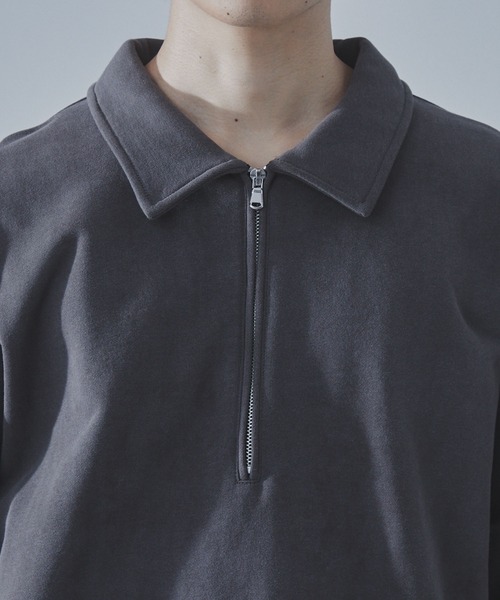 SLICK(スリック)の「【SLICK/スリック】Used Print Fleece Half Zip Polo/ユーズドプリントハーフジップポロ(ポロシャツ・メンズ・ブラック/ブラウン・3/2/1)」の11枚目の写真