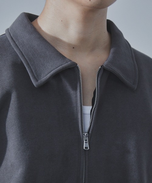 SLICK(スリック)の「【SLICK/スリック】Used Print Fleece Half Zip Polo/ユーズドプリントハーフジップポロ(ポロシャツ・メンズ・ブラック/ブラウン・3/2/1)」の12枚目の写真