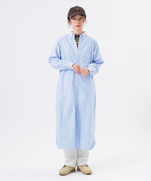 BEAMS BOY(ビームスボーイ)の「オックスフォード BD ワンピース ロングスリーブ(ワンピース・レディース・ホワイト/サックスブルー・ONE SIZE)」の16枚目の写真