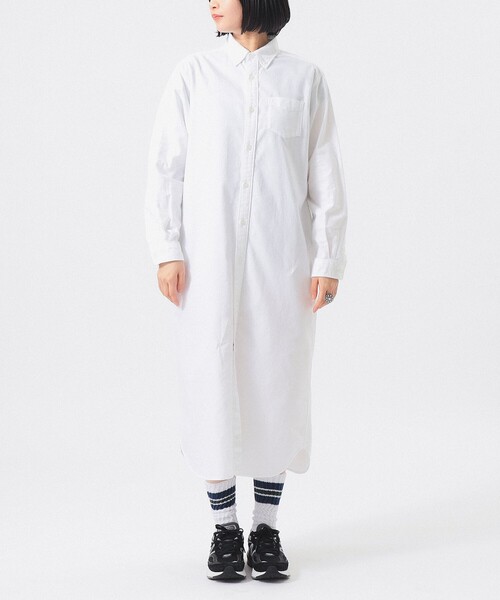 BEAMS BOY(ビームスボーイ)の「オックスフォード BD ワンピース ロングスリーブ(ワンピース・レディース・ホワイト/サックスブルー・ONE SIZE)」の19枚目の写真