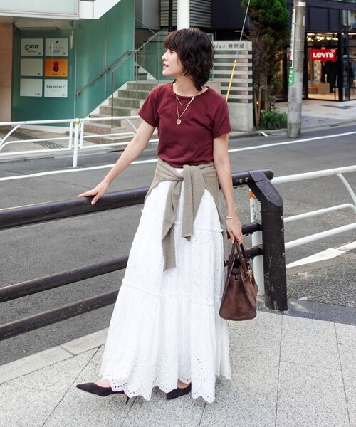 NOLLEY’S（ノーリーズ）の「【MAQWEL/マクウェル】《セットアップ対応》ウォッシャブルエンブロイダリーレーススカート（スカート・レディース・オフホワイト/ブラック・FREE）」の3枚目の写真