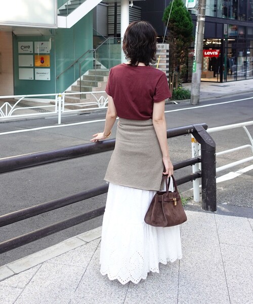 NOLLEY’S（ノーリーズ）の「【MAQWEL/マクウェル】《セットアップ対応》ウォッシャブルエンブロイダリーレーススカート（スカート・レディース・オフホワイト/ブラック・FREE）」の4枚目の写真