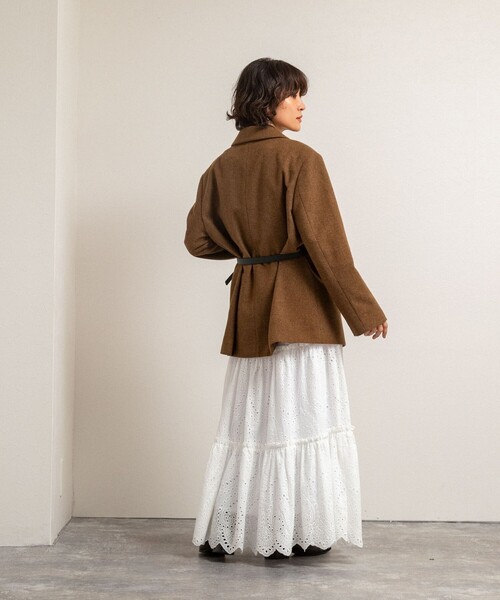 NOLLEY’S（ノーリーズ）の「【MAQWEL/マクウェル】《セットアップ対応》ウォッシャブルエンブロイダリーレーススカート（スカート・レディース・オフホワイト/ブラック・FREE）」の7枚目の写真