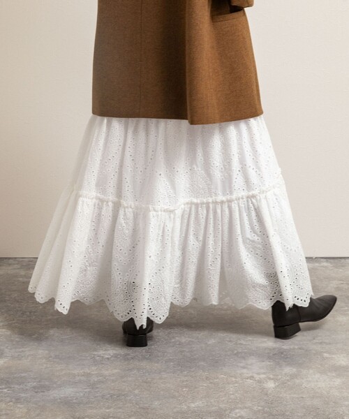 NOLLEY’S（ノーリーズ）の「【MAQWEL/マクウェル】《セットアップ対応》ウォッシャブルエンブロイダリーレーススカート（スカート・レディース・オフホワイト/ブラック・FREE）」の10枚目の写真