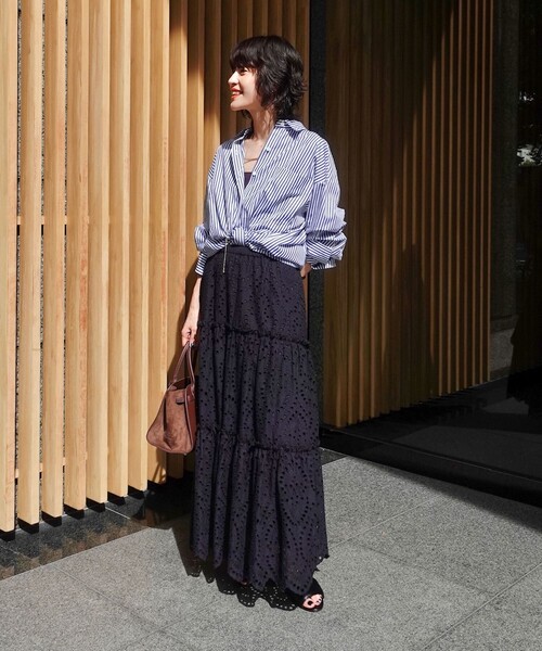 NOLLEY’S（ノーリーズ）の「【MAQWEL/マクウェル】《セットアップ対応》ウォッシャブルエンブロイダリーレーススカート（スカート・レディース・オフホワイト/ブラック・FREE）」の15枚目の写真