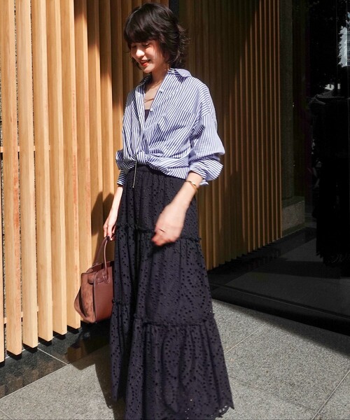 NOLLEY’S（ノーリーズ）の「【MAQWEL/マクウェル】《セットアップ対応》ウォッシャブルエンブロイダリーレーススカート（スカート・レディース・オフホワイト/ブラック・FREE）」の16枚目の写真