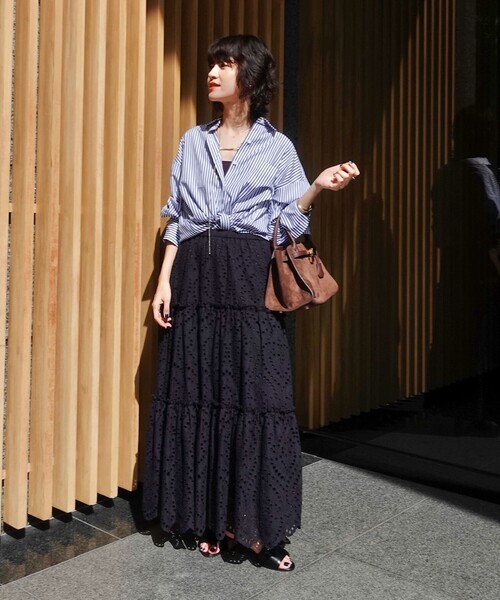 NOLLEY’S（ノーリーズ）の「【MAQWEL/マクウェル】《セットアップ対応》ウォッシャブルエンブロイダリーレーススカート（スカート・レディース・オフホワイト/ブラック・FREE）」の18枚目の写真