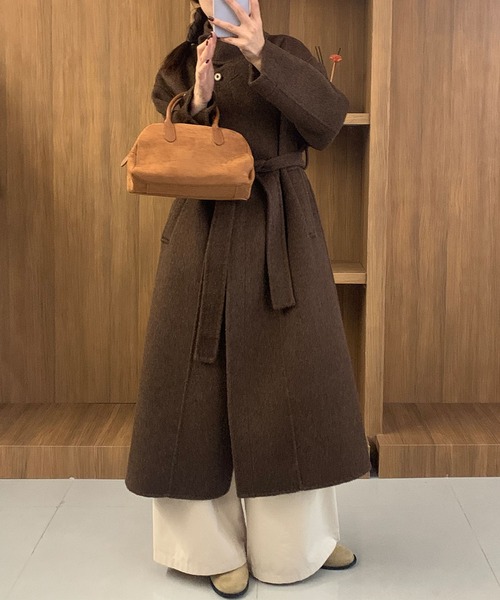 バニコ（Banico）/【BANICO】スタンドカラーロングコート BANICO】スタンドカラー ベルト付きウールロングコート（その他