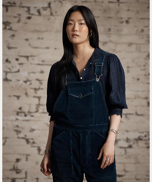 RRL オーバーオール　サロペット リペアード インディゴ コーデュロイ オーバーオール