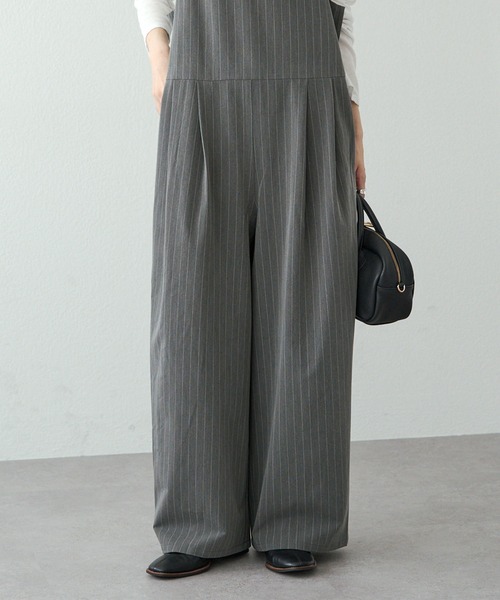 PUAL CE CIN（ピュアルセシン）の「タックサロペット（サロペット/オーバーオール・レディース・グレー系/ブラック・FREE）」の22枚目の写真