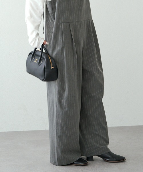 PUAL CE CIN（ピュアルセシン）の「タックサロペット（サロペット/オーバーオール・レディース・グレー系/ブラック・FREE）」の21枚目の写真