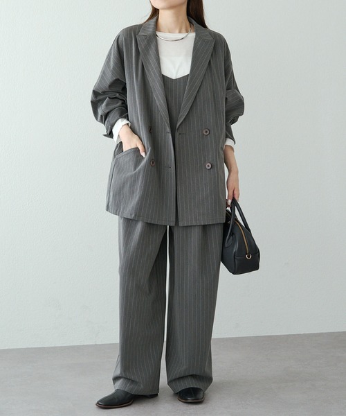 PUAL CE CIN（ピュアルセシン）の「タックサロペット（サロペット/オーバーオール・レディース・グレー系/ブラック・FREE）」の19枚目の写真