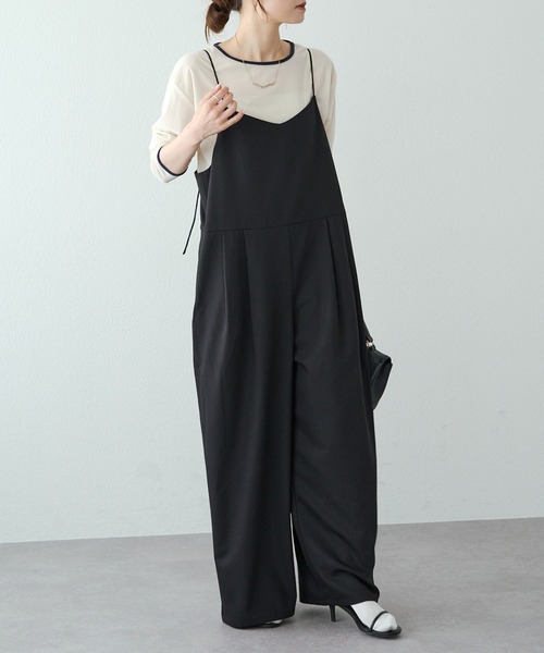 PUAL CE CIN（ピュアルセシン）の「タックサロペット（サロペット/オーバーオール・レディース・グレー系/ブラック・FREE）」の15枚目の写真