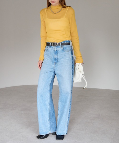 r.(アールドット)の「ボトルネック シアートップス(Tシャツ/カットソー・レディース・オフホワイト/ブラウン/パープル/ダークグレー/マスタード/ブラック・FREE)」の12枚目の写真