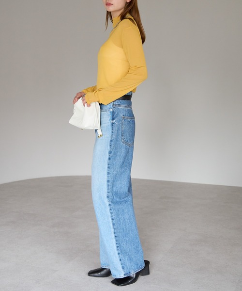 r.(アールドット)の「ボトルネック シアートップス(Tシャツ/カットソー・レディース・オフホワイト/ブラウン/パープル/ダークグレー/マスタード/ブラック・FREE)」の13枚目の写真