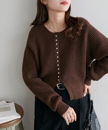 【WEB限定】多ボタンニットカーデ