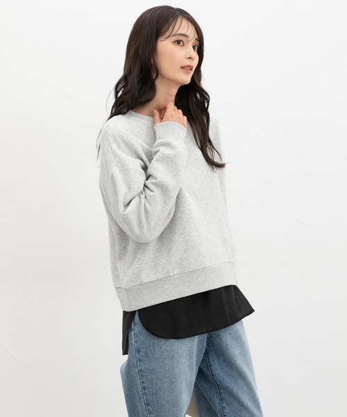 Honeys（ハニーズ）の「裾シアーインナーＴシャツ（Tシャツ/カットソー・レディース・アイボリー/ブラック/チャコール・L/LL/M/S）」の11枚目の写真